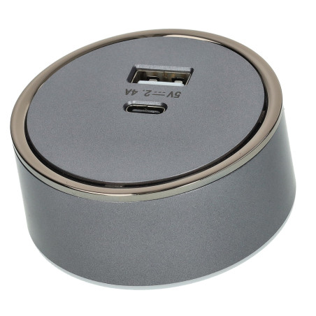 Enchufe USB A+C para rail 2.4A