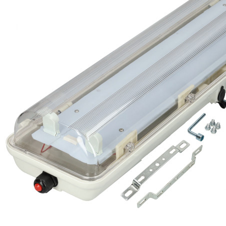 instalação Armadura Estanque ATEX 2 Tubos LED T8 18W IP66 1200mm