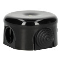Caja de empalmes porcelana redonda negra