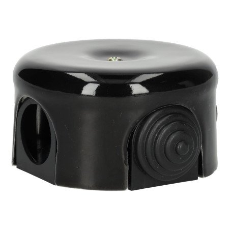 Caja de empalmes porcelana redonda negra
