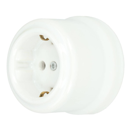 Base enchufe SCHUKO porcelana blanco