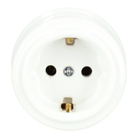Base enchufe SCHUKO porcelana blanco