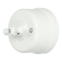 Interruptor vintage conmutado porcelana blanco
