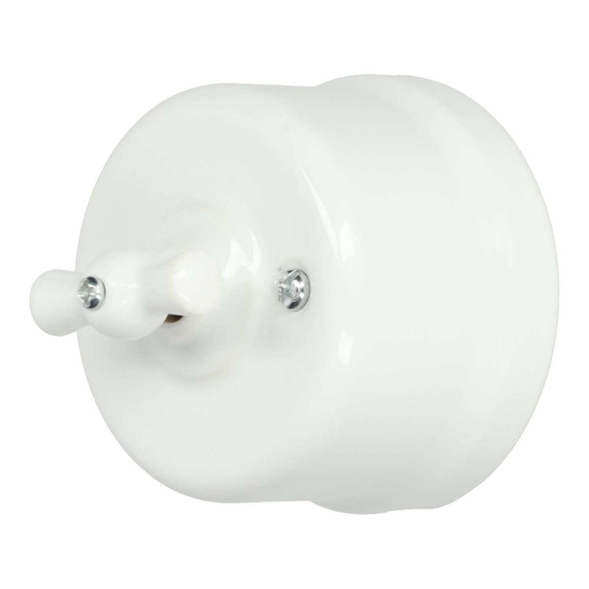 Interruptor vintage conmutado porcelana blanco