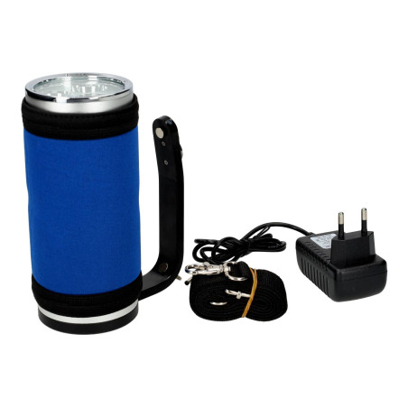 ATEX LED flashlight, European charger, and carrying strap.