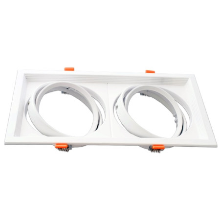 Marco orientable doble para AR111 color blanco