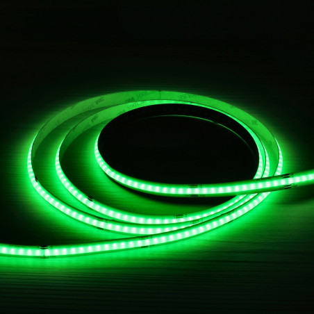 Tira LED 24V COB RGB 12W/m 4200lm 10mm Ancho IP20 - verde