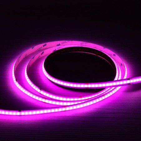 Tira LED 24V COB RGB 12W/m 4200lm 10mm Ancho IP20 - rosa