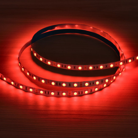 Tira LED 24V RGB 14.4W/m IP20 4200lm 10mm Ancho IP20 - Rojo