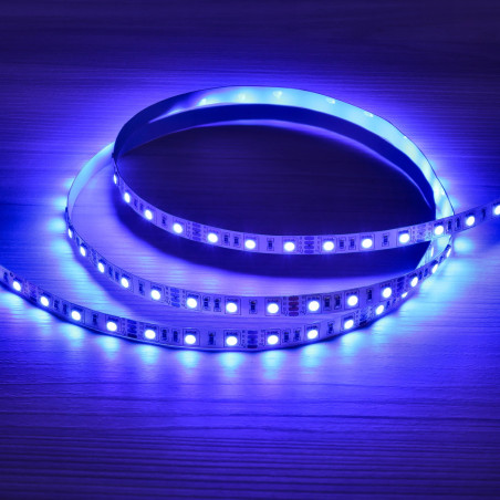 Tira LED 24V RGB 14.4W/m IP20 4200lm 10mm Ancho IP20 - azul