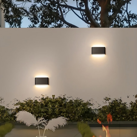 Aplique aluminio LED exterior negro