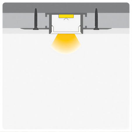 Recessed Aluminium LED Strip Profile for Plasterboard