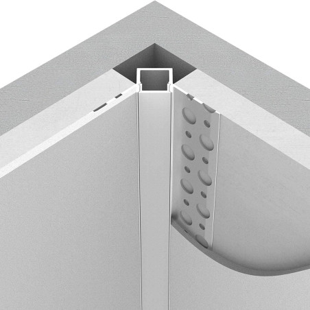 Perfil de Aluminio para Esquina Empotrable para Escayola / Pladur