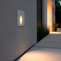 LED-Wandeinbauleuchte 3W Außenbereich Oval Weiß