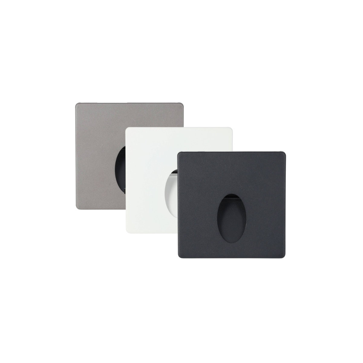 LED-Wandeinbauleuchte 3W Außenbereich Oval Weiß, Schwarz und Grau