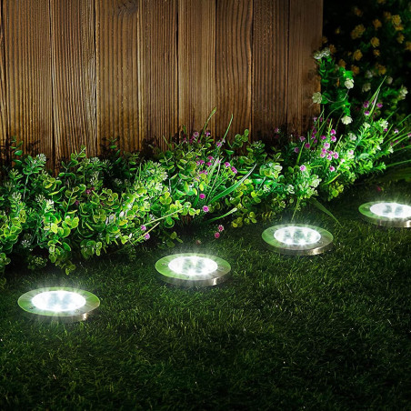 Baliza Solar LED de suelo con pincho 8 LEDs IP44