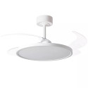 Ventilateur de plafond à pales rétractables et lumière LED 3CCT avec télécommande blanc