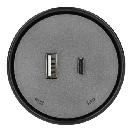 Prise USB A+C 3.1A pour rail coulissant