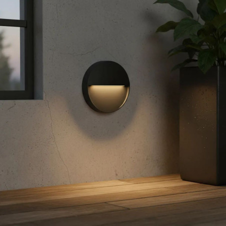 Segnapasso LED 3W Superficie a Parete Circolare