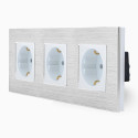 Brushed Aluminium Frame 3 Gang Crystal Series