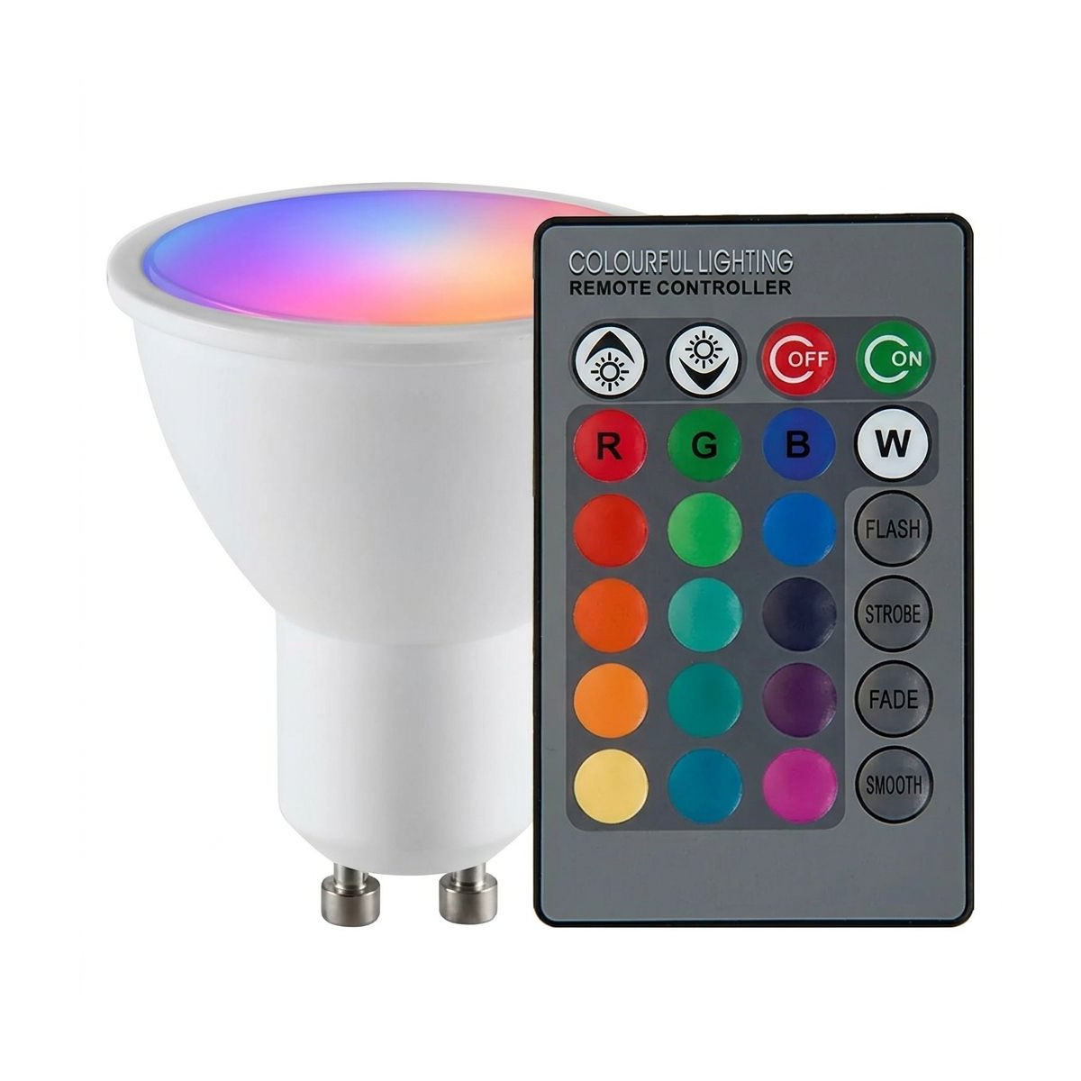 3W GU10 RGB LED Bulb with Remote Control