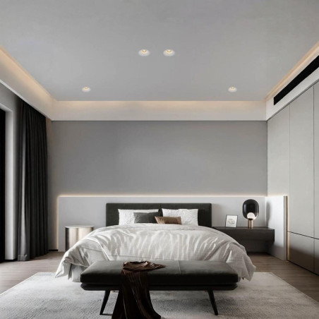 Aro Downlight Integración Escayola/Pladur Ø100mm para Bombilla GU10