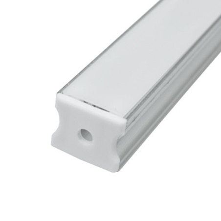 Profile for 1 m LED Strips - Rectangular, Aluminium, 19 x 19 x 2000mm, Clips