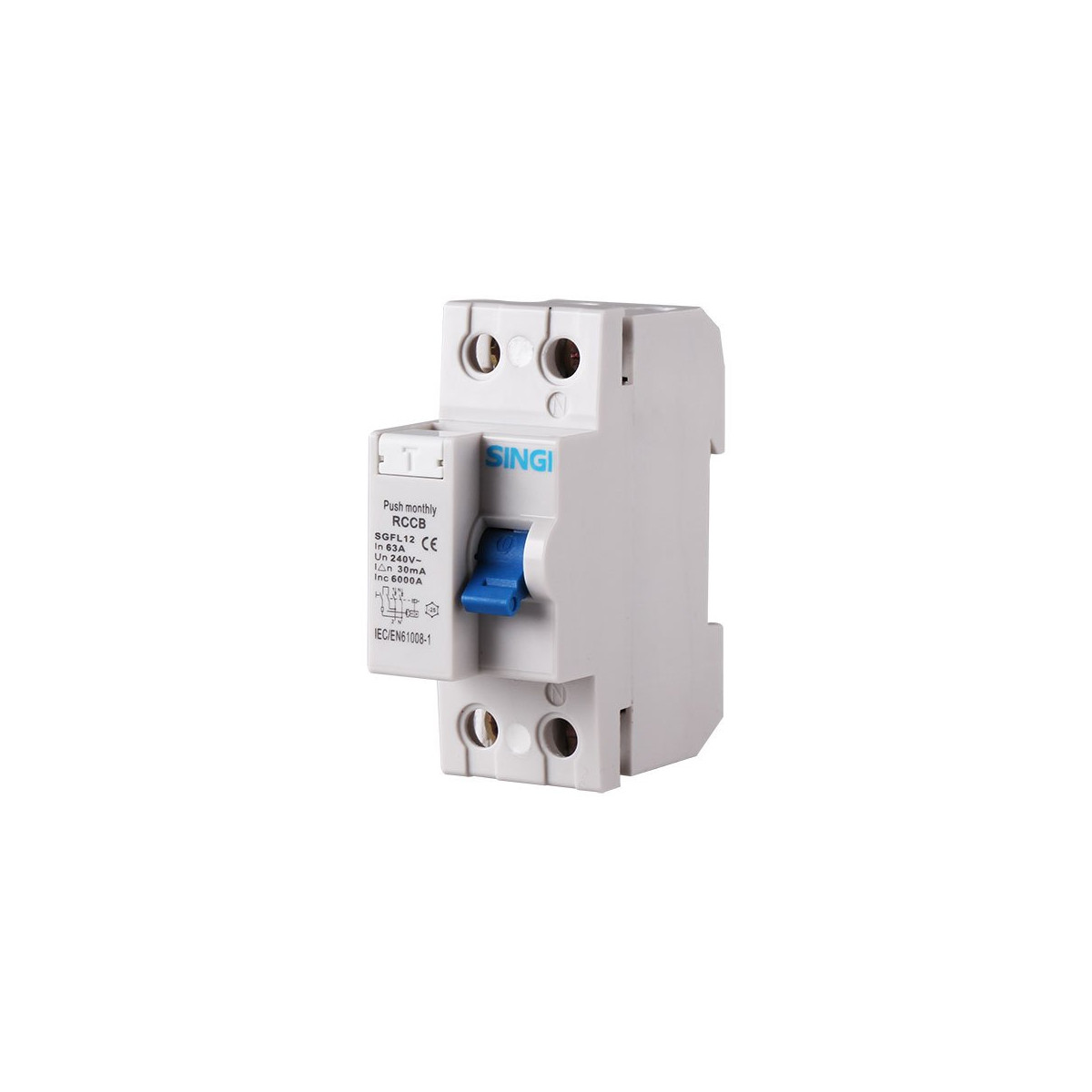 Residual current circuit breaker 2P 6kA