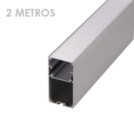Perfil Colgante de Aluminio Rectangular 2 m para Tiras LED