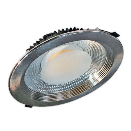 Proyector Led techo redondo plateado 30W luz blanca